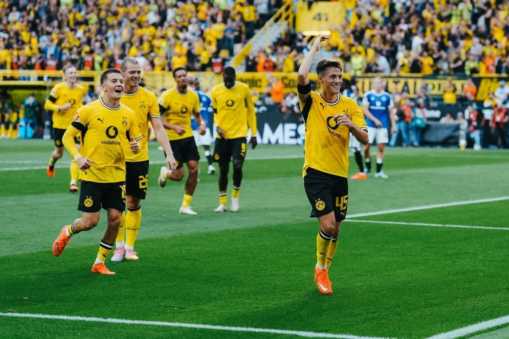 Dortmund build an early lead and protect it with ten men against Hamburg