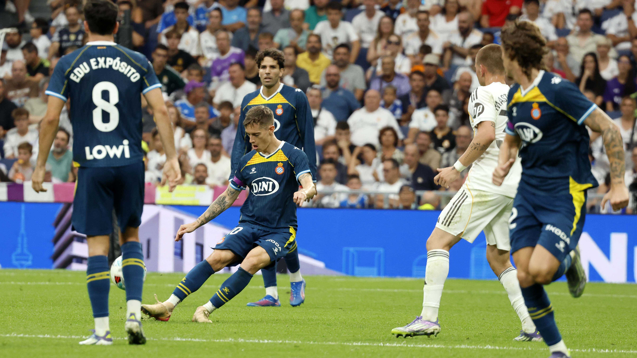 Real Madrid and Espanyol players during their league match