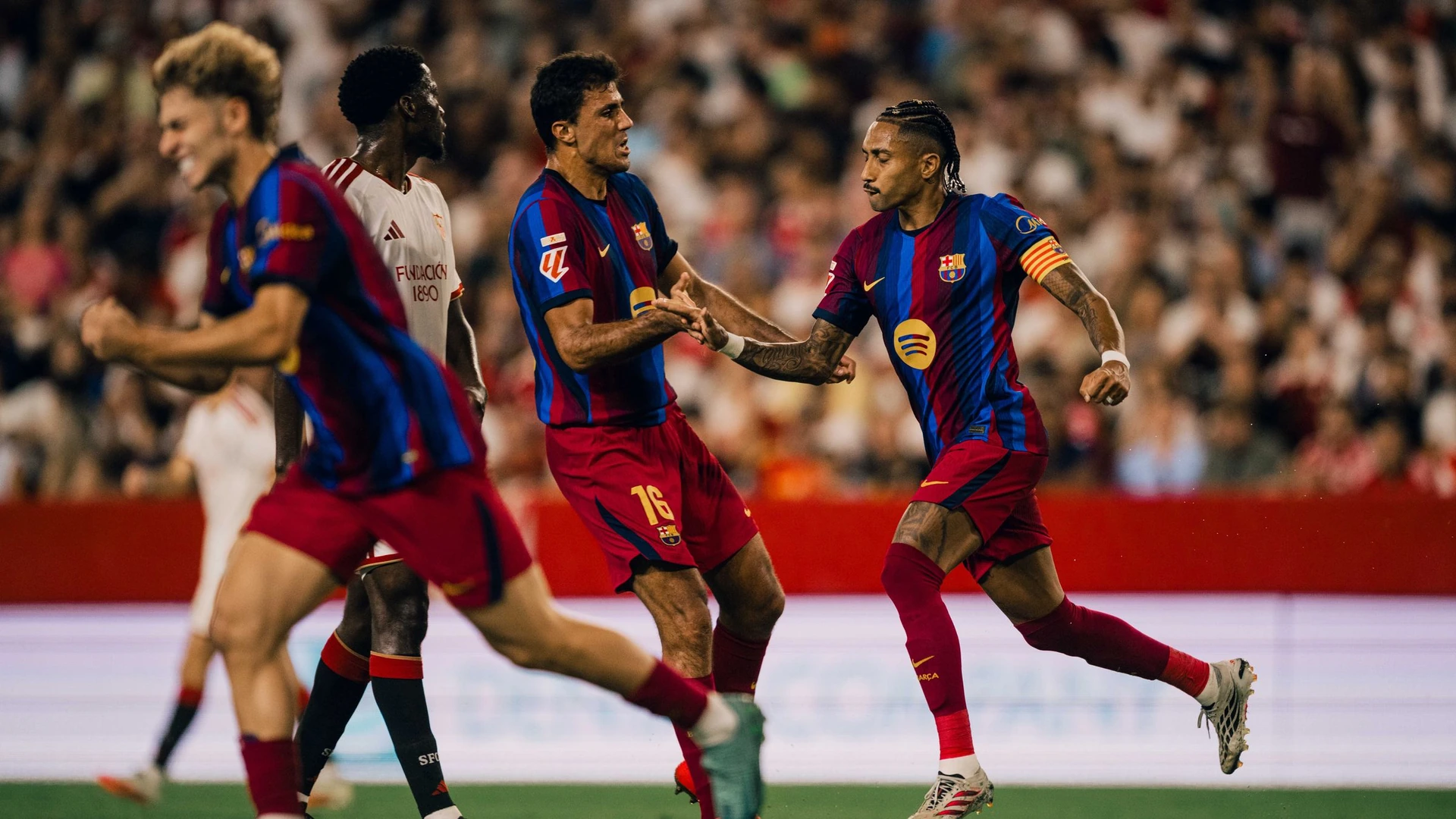 Raphinha's hat-trick drives Barcelona past Sevilla after an early warning